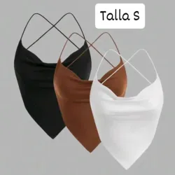 Blusa con escote en la espalda y tiras cruzadas 