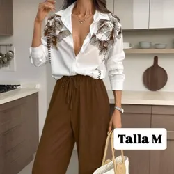 Conjunto de camisa de flores y pantalón