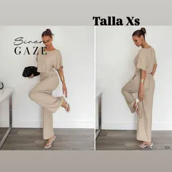 Conjunto Elegante de pantalón de corte recto y pluover 