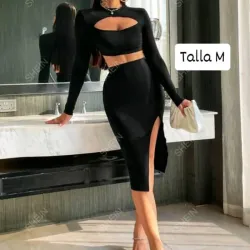 Conjunto enguantada y saya 