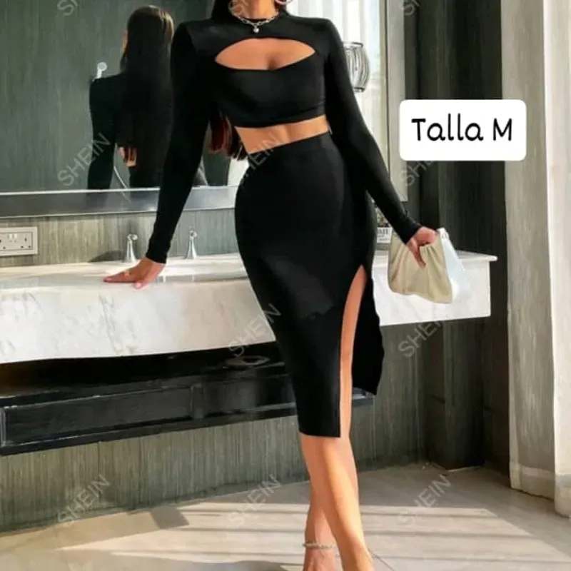 Conjunto enguantada y saya 