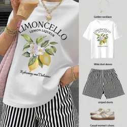 Conjunto playero de short de rayas y pulover ancho
