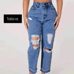 Pantalón ripeado de mezclilla 