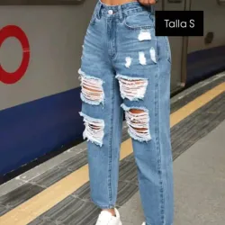 Pantalón ripeado de mezclilla 