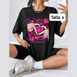 Pullover largo con estampado gráfico llena de amor para ti 