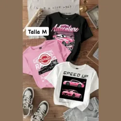Pullovers cortos con estampado gráfico de carros 