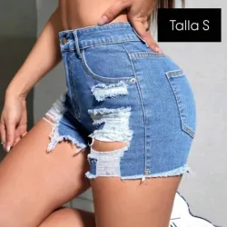 Short ripeado de mezclilla 