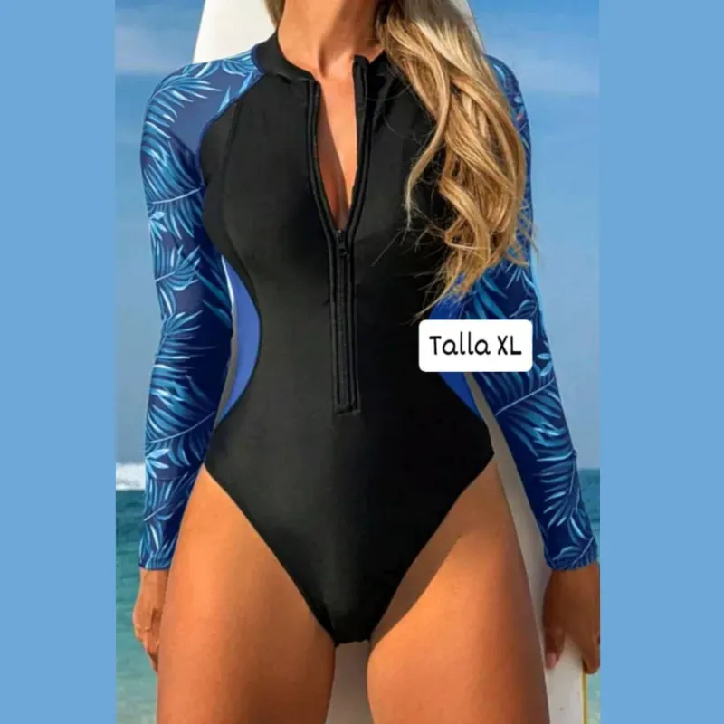 Trusa de mangas largas con estampado de hojas 