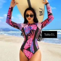 Trusa de mangas largas con estampado de hojas 