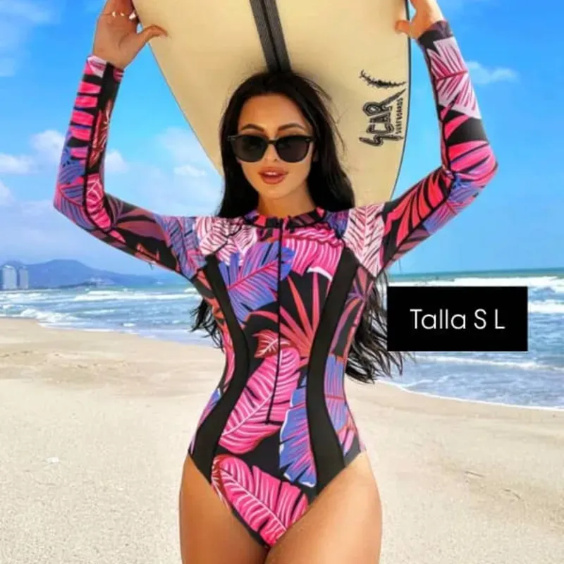 Trusa de mangas largas con estampado de hojas 