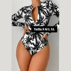 Trusa de mangas largas con estampado de palmeras 