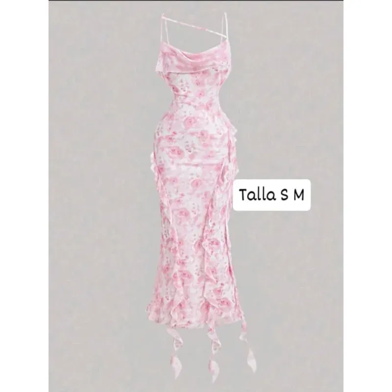 Vestido con estampado floral y detalles