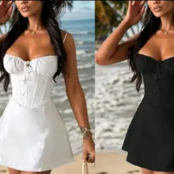 Vestido con lazo en el busto 
