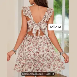 Vestido con lazo en la espalda y estampado floral 