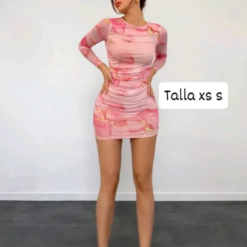 Vestido de mangas largas estampado 