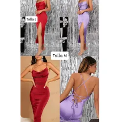 Vestido de tirantes con abertura en la espalda 