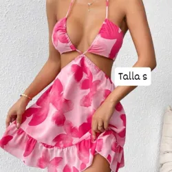 Vestido de tirantes con estampado de mariposas 