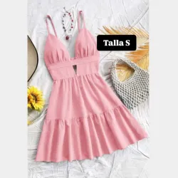 Vestido de tirantes con falda de vuelo