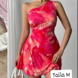 Vestido de un solo tirante con estampado floral 