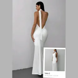Vestido de un tirante y cinta al cuello 