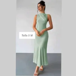 Vestido en satén sin mangas