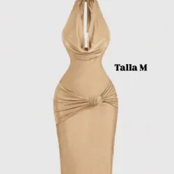 Vestido largo elegante con diseño de nudo 