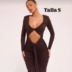 Vestido largo elegante de mangas largas 