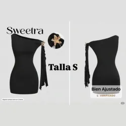 Vestido mini con hebilla en el hombro 