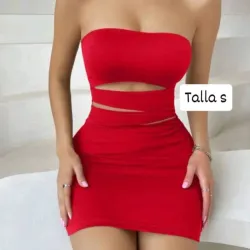 Vestido Rojo con detalle en el abdomen 