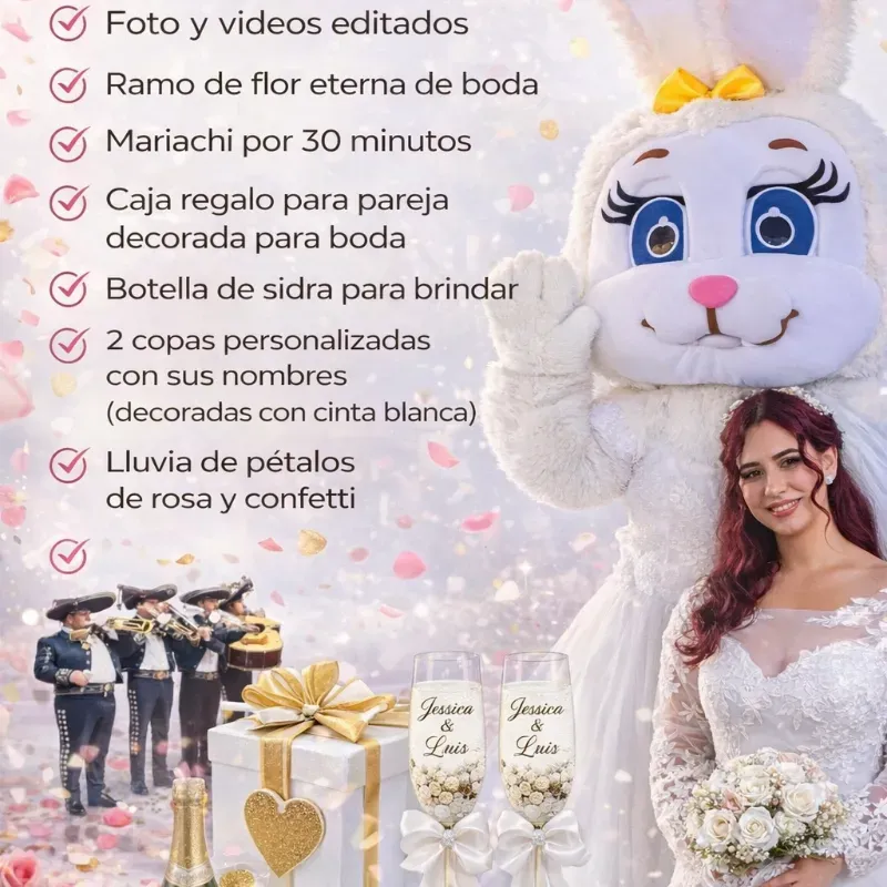 Combo de boda con la.coneja ely