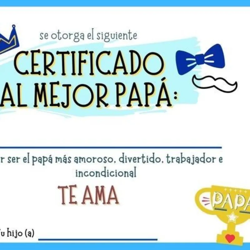 Diploma para el padre