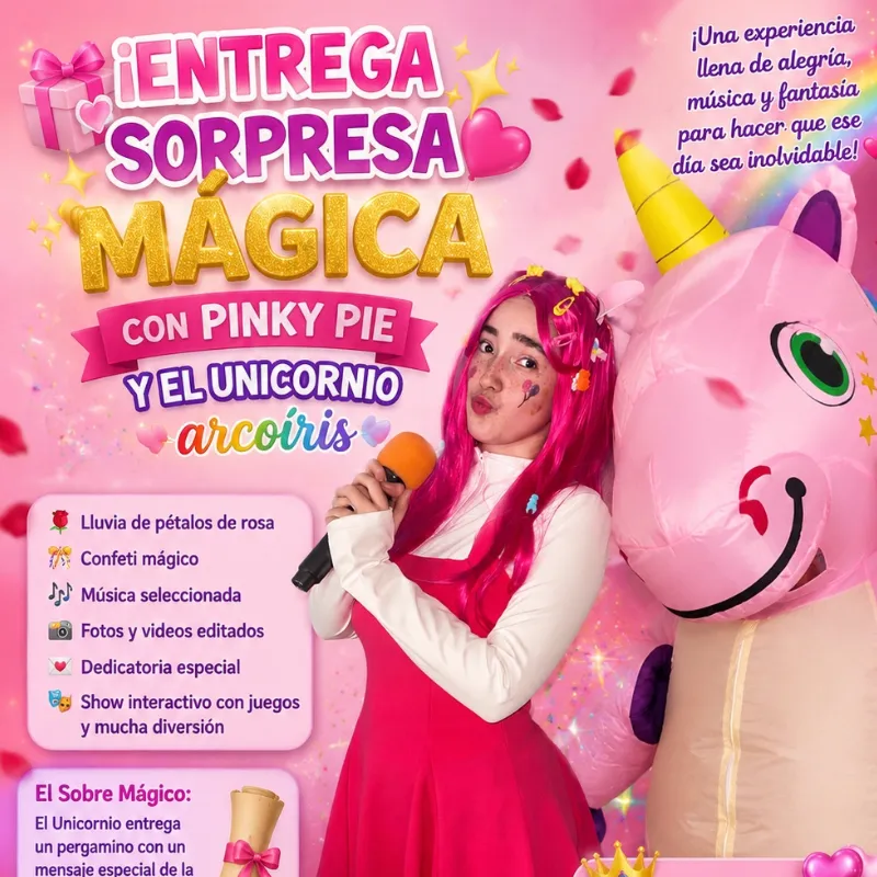 Entrega sorpresa con pinki y su unicornio