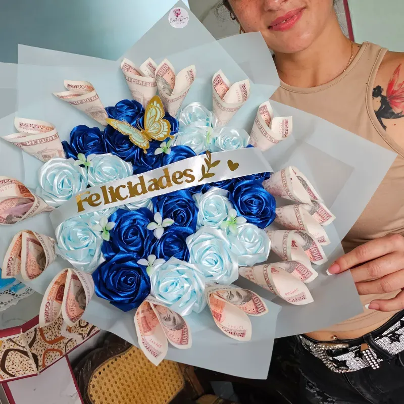 Ramo de flores con dinero