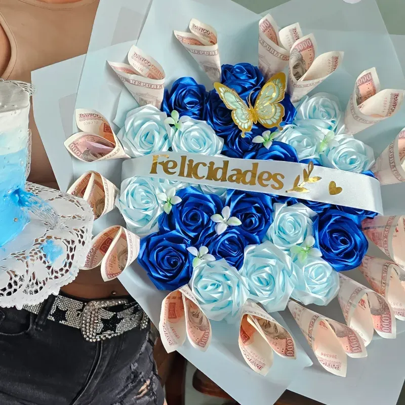 Ramo de flores con dinero