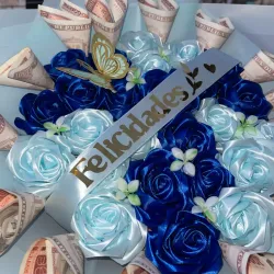 Ramo de flores con dinero