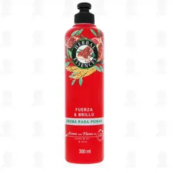Crema para Peinar Herbal Essences Fuerza & Brillo Formato: 300ml. Aroma con notas de granada, lirio y jazmín. 