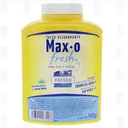 Talco Desodorante Max-O Fresh para pies y axilas aroma a fresco Formato: 160g