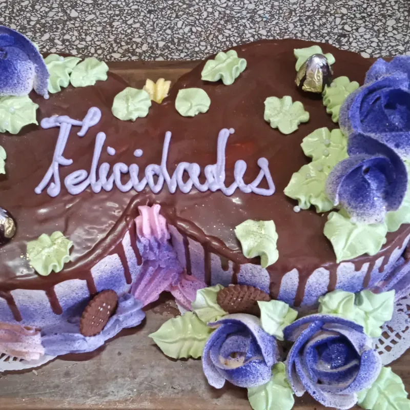 Dobles decorados con cobertura de chocolate y confituras 