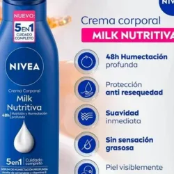 Crema de nívea  nutritiva de leche