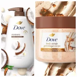 Juego de gel de baño y exfoliante Dove 
