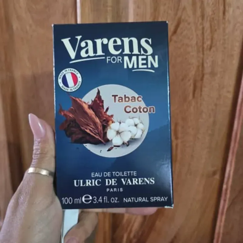 Perfume ulric de Varens tabaco y algodón de hombres 