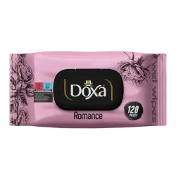 Toallitas húmedas Doxa con aroma "Romance".  Rosadas