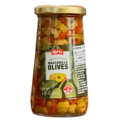 Aceitunas troceadas con pimiento "Kurtz" 163gr