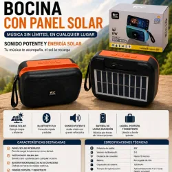 Bocina Inalámbrica con Panel Solar FCC