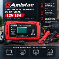 Cargador Inteligente de Baterías de 12V 15A