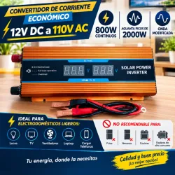 Convertidor de Corriente de 12V-DC a 110V-AC