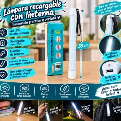 Lámpara recargable con linterna