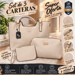 Set de 3 Carteras Beige