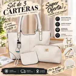 Set de 3 Carteras Blancas
