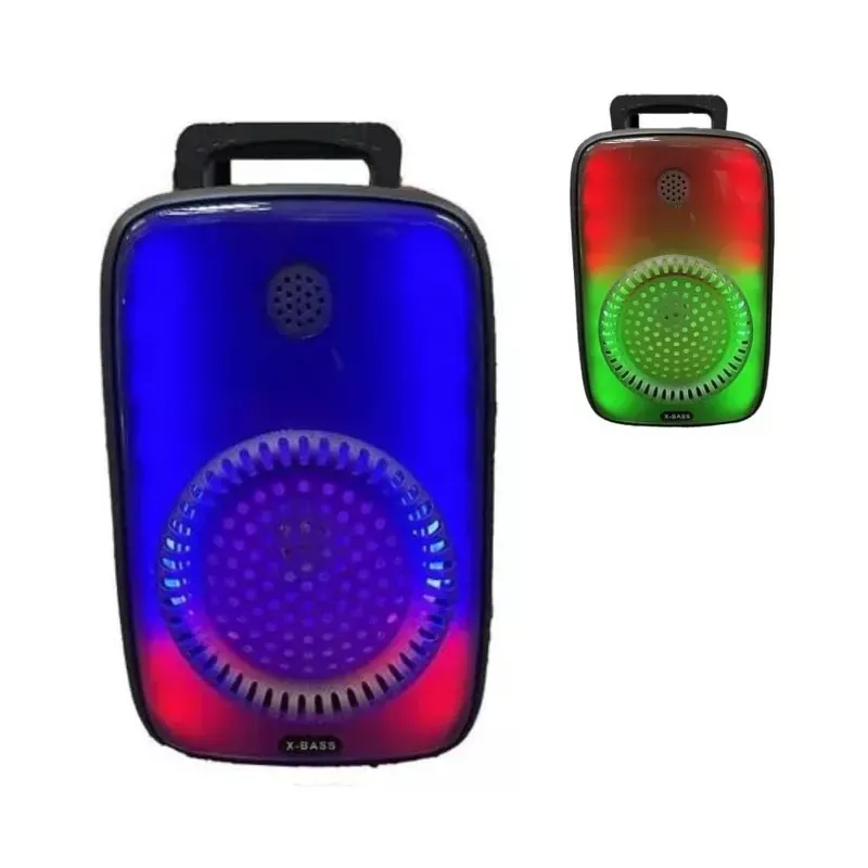 SPEAKER BLUETOOTH PORTATIL RECARGABLE CON LUZ LED 5W FM-AUX-USB-5V ML-1626